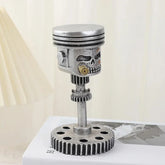 2307BA Realistic Carving Piston Skull Sculpture Man Head Statue Office Home Table Gifts Halloween Office Table Desk Decor Gift